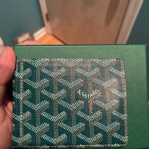 Goyard men’s bill fold green wallet bi fold card holder